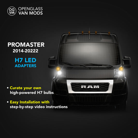 Ram ProMaster H7 LED Bulb Adapters Only (2014-2022)